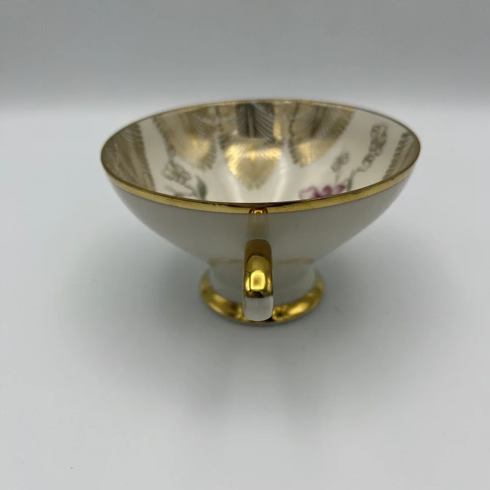 3 Pcs Winterling Roslau Trio Tea‎ Cup Saucer Dessert Luncheon Plate Floral Gold